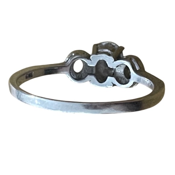 925 Sterling Silver Oval Cubic Zirconia Halo Accent Ring Silver Womens Sz 9 READ - Picture 7 of 9